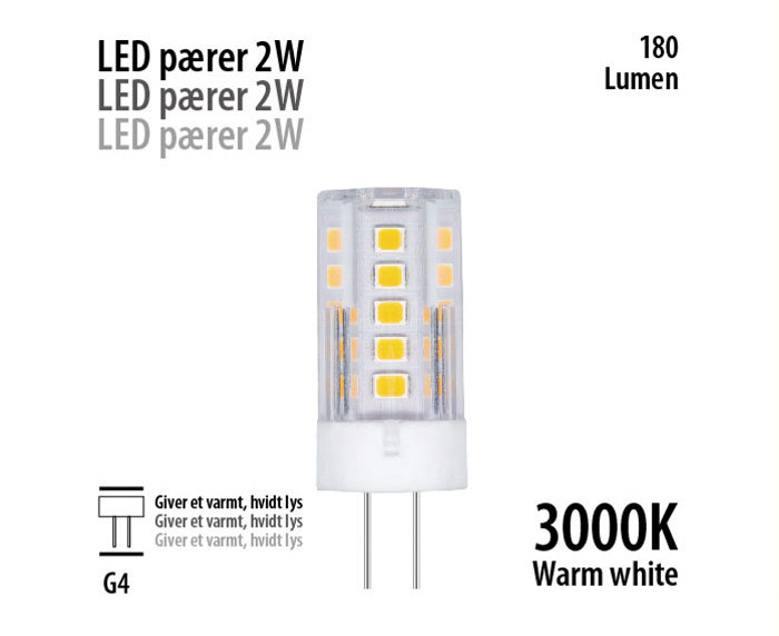 LED-stiftpære 2 W G4 - 1 stk.